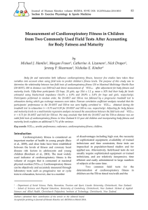 Measurement of Cardiorespiratory Fitness in Children