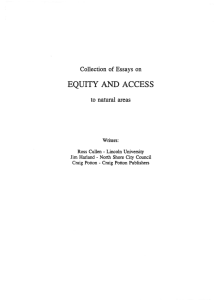 EQUITY AND  ACCESS Collection  of Essays  on to