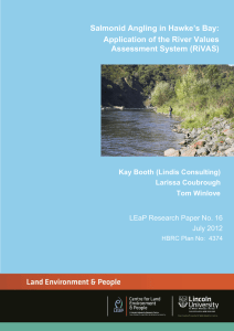 Salmonid Angling in Hawke’s Bay: Application of the River Values