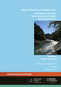 Natural Character in Hawke’s Bay: Application of the River Values Assessment System