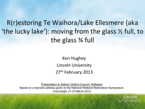 R(r)estoring Te Waihora/Lake Ellesmere (aka the glass ¾ full