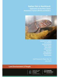 Native Fish in Northland:   Application of the River Values  Assessment System (RiVAS and RiVAS+) 
