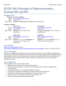 ECON 204: Principles of Macroeconomics, Sections 002 and 003 Teaching Team