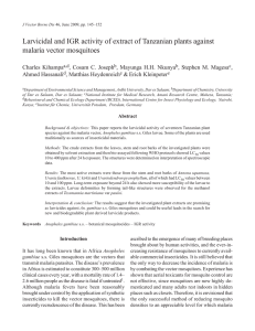Larvicidal and IGR activity of extract of Tanzanian plants against
