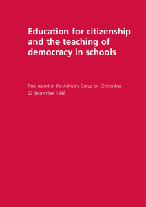 Education for citizenship and the teaching of democracy in schools