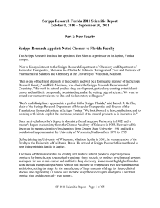 Scripps Research Florida 2011 Scientific Report Part 1: New Faculty 