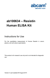 ab100634 – Resistin Human ELISA Kit Instructions for Use