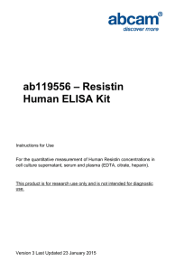 ab119556 – Resistin Human ELISA Kit