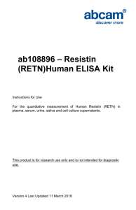 ab108896 – Resistin (RETN)Human ELISA Kit