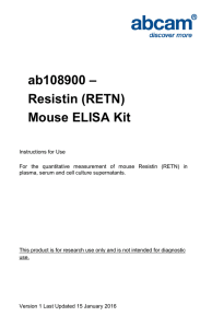 ab108900 – Resistin (RETN) Mouse ELISA Kit