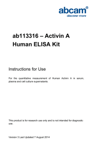 ab113316 – Activin A Human ELISA Kit Instructions for Use