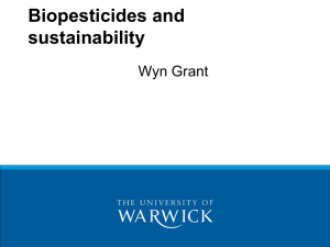 Biopesticides and sustainability Wyn Grant