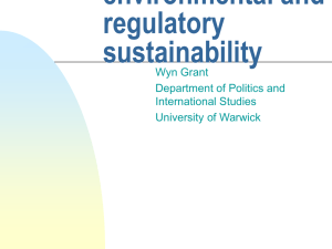 environmental and regulatory sustainability Wyn Grant