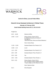 Eleventh Annual Graduate Conference in Political Theory Saturday 14