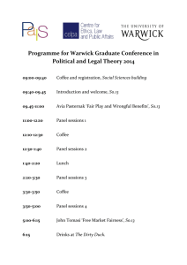 Programme for Warwick Graduate Conference in Political and Legal Theory 2014