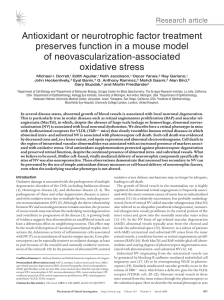 Antioxidant or neurotrophic factor treatment preserves function in a mouse model