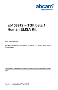 ab108912 – TGF beta 1 Human ELISA Kit