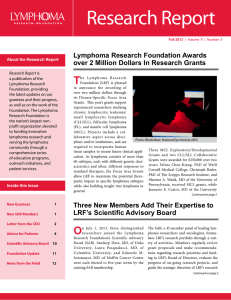 Research Report T Lymphoma Research Foundation Awards