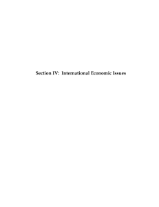 Section IV:  International Economic Issues
