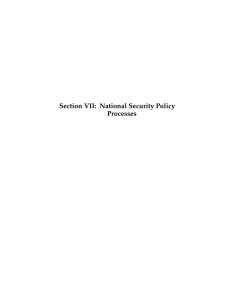 Section VII:  National Security Policy Processes