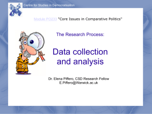 Data collection and analysis The Research Process: