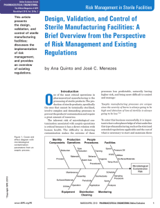 Design, Validation, and Control of Sterile Manufacturing Facilities: A