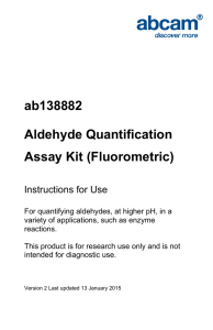 ab138882 Aldehyde Quantification Assay Kit (Fluorometric) Instructions for Use