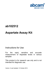 ab102512 Aspartate Assay Kit Instructions for Use