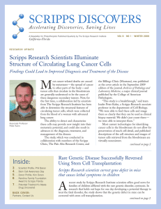 M SCRIPPS DISCOVERS Scripps Research Scientists Illuminate Structure of Circulating Lung Cancer Cells