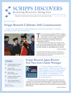 SCRIPPS DISCOVERS Scripps Research Celebrates 16th Commencement