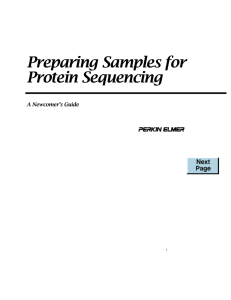 Preparing Samples for Protein Sequencing A Newcomer’s Guide