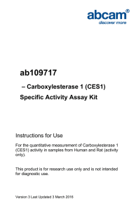 ab109717 – Carboxylesterase 1 (CES1) Specific Activity Assay Kit Instructions for Use