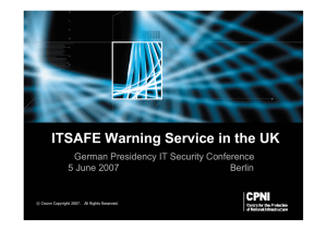 ITSAFE Warning Service in the UK German Presidency IT Security Conference