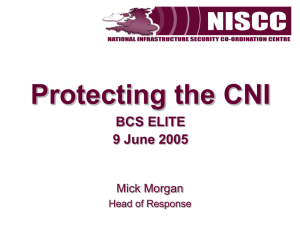 Protecting the CNI BCS ELITE 9 June 2005 Mick Morgan