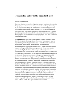 Transmittal Letter to the President-Elect