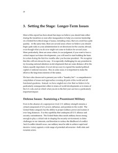 3. Setting the Stage:  Longer-Term Issues