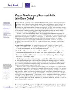 I Why Are Many Emergency Departments in the United States Closing? Fact sheet