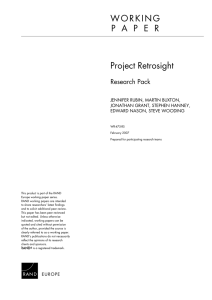 W O R K I N G Project Retrosight