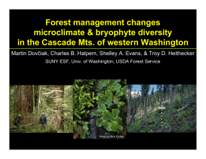 Forest management changes microclimate &amp; bryophyte diversity