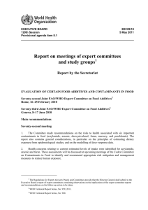 Report on meetings of expert committees and study groups