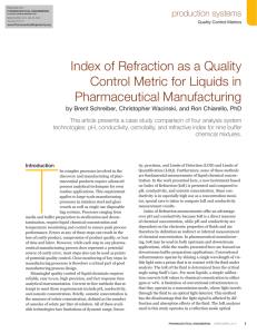Index of Refraction as a Quality Control Metric for Liquids in