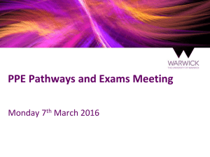 PPE Pathways and Exams Meeting Monday 7 March 2016 th