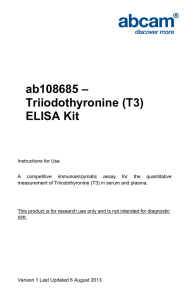 ab108685 – Triiodothyronine (T3) ELISA Kit