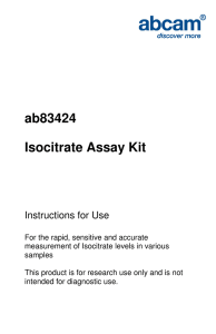 ab83424 Isocitrate Assay Kit  Instructions for Use