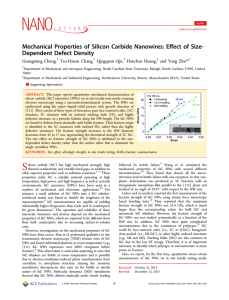 ﬀect of Size- Mechanical Properties of Silicon Carbide Nanowires: E *