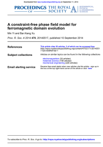 A constraint-free phase field model for ferromagnetic domain evolution References