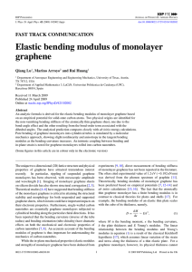 Elastic bending modulus of monolayer graphene FAST TRACK COMMUNICATION Qiang Lu