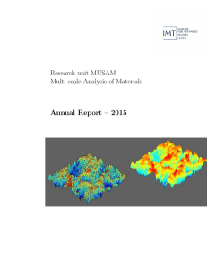 Research unit MUSAM Multi-scale Analysis of Materials Annual Report – 2015