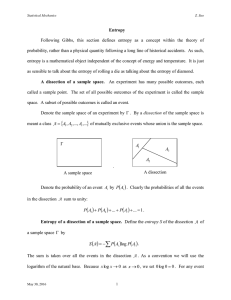 Following  Gibbs,  this  section  defines ... probability, rather than a physical quantity following a long line... Entropy