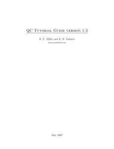 QC Tutorial Guide version 1.3 May 2007 www.qcmethod.com